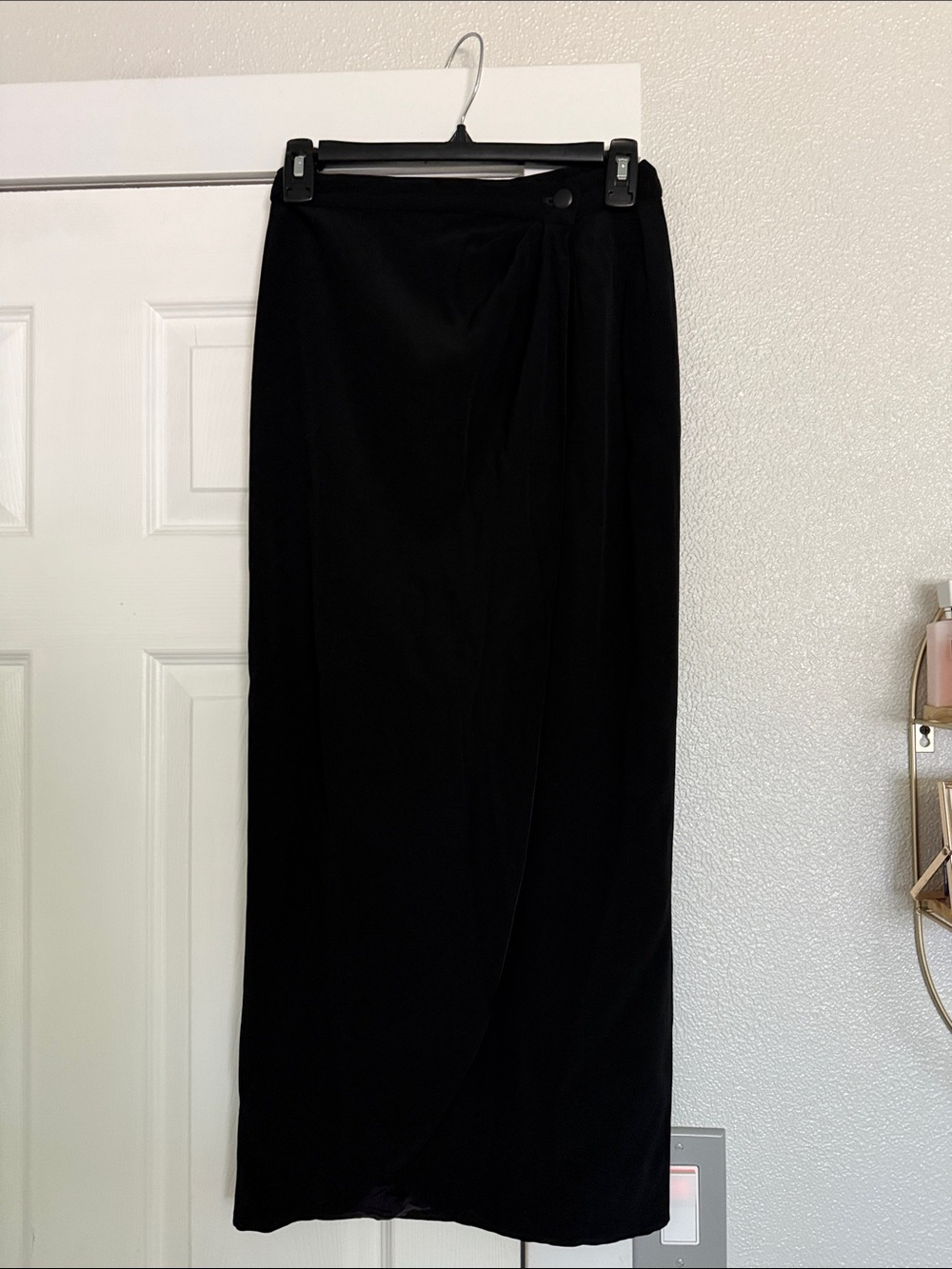 Synonyme  vintage Classic Black Wrap Maxi Skirt Pencil Skirt made in France S